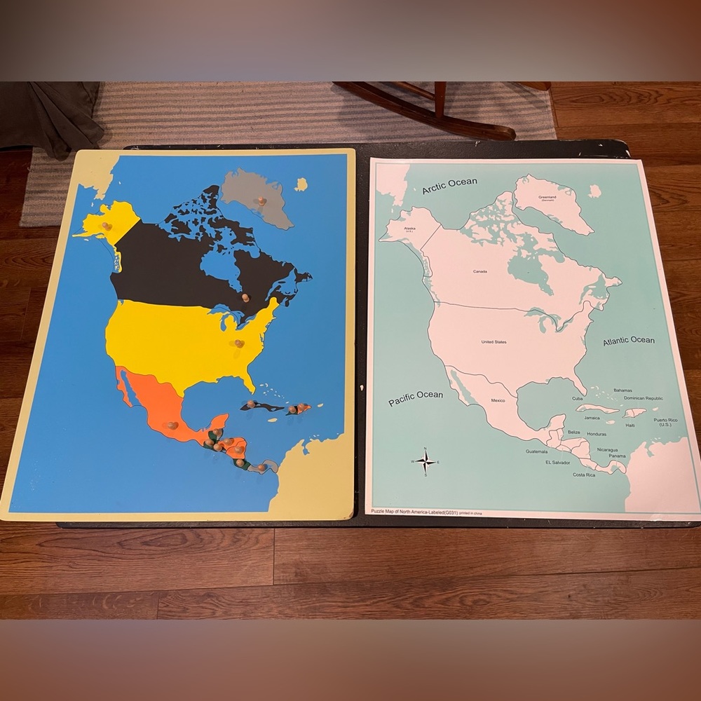 Montessori Puzzle Map North America